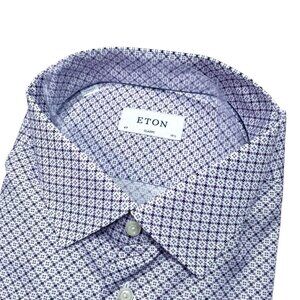 ETON Purple Classic Fit Dress Shirt 100% Cotton Size 49 19.5